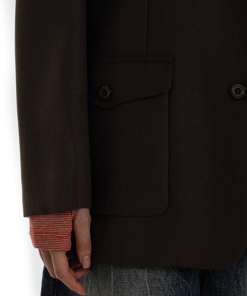 Moromoro2(モロモロ)の「ウールミックスジャケット SU0107【Moromoro2】【2024AW】(テーラードジャケット・レディース・ブラウン/ブラック・L/M/S/XS)」の9枚目の写真