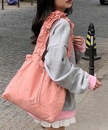 Mignonjour/フリルハンドル巾着トートバッグ M2588