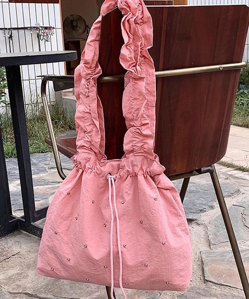 セール】Mignonjour/フリルハンドル巾着トートバッグ M2588（トート