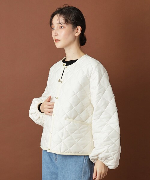 Traditional Weatherwear(トラディショナルウェザーウェア)の「Traditional Weatherwear(トラディショナル ウェザーウェア)ARKLEY PUFF SLEEVE アークリー パフスリーブ(その他アウター・レディース・オフホワイト/ブラック・00)」の6枚目の写真