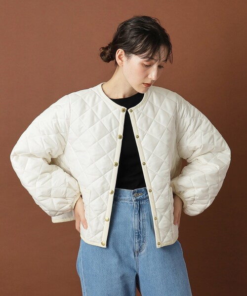 Traditional Weatherwear(トラディショナルウェザーウェア)の「Traditional Weatherwear(トラディショナル ウェザーウェア)ARKLEY PUFF SLEEVE アークリー パフスリーブ(その他アウター・レディース・オフホワイト/ブラック・00)」の8枚目の写真