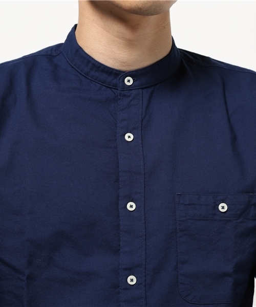 ikka（イッカ）の「ストレッチピーチオックスバンドカラー（シャツ/ブラウス・メンズ・ネイビー/ホワイト・MEDIUM/LARGE/X-LARGE）」の11枚目の写真