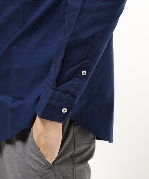 ikka（イッカ）の「ストレッチピーチオックスバンドカラー（シャツ/ブラウス・メンズ・ネイビー/ホワイト・MEDIUM/LARGE/X-LARGE）」の12枚目の写真
