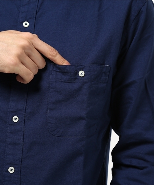 ikka（イッカ）の「ストレッチピーチオックスバンドカラー（シャツ/ブラウス・メンズ・ネイビー/ホワイト・MEDIUM/LARGE/X-LARGE）」の3枚目の写真