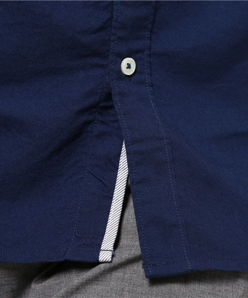 ikka（イッカ）の「ストレッチピーチオックスバンドカラー（シャツ/ブラウス・メンズ・ネイビー/ホワイト・MEDIUM/LARGE/X-LARGE）」の4枚目の写真