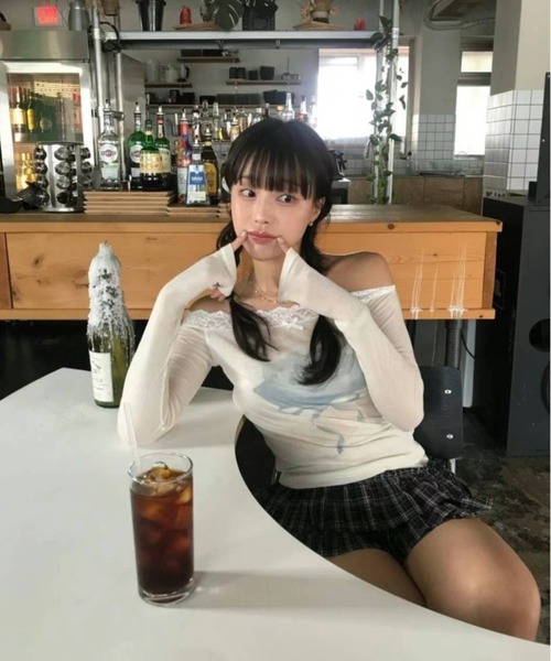 セール】【scent of roses】レースオフショルダーインナーT