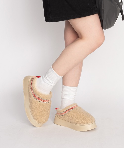 セール】もこもこボア 厚底 サボサンダル（サンダル）｜SVEC