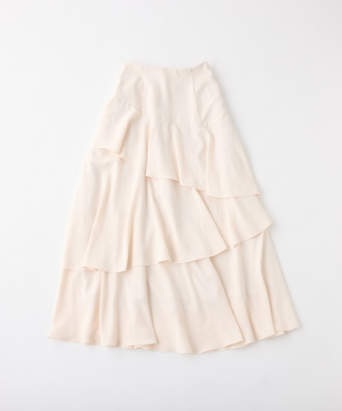 one after another NICE CLAUP（ワンアフターアナザーナイスクラップ）の「フリルロングスカート（スカート・レディース・ブラック/アイボリー/モカ・FREE）」の10枚目の写真