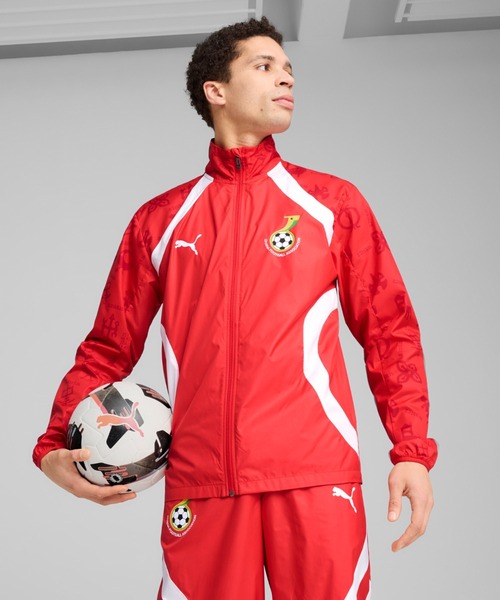 PUMA(プーマ)の「PUMA プーマ メンズ サッカー ガーナ プレマッチ ウーブン ジャケット(ブルゾン・メンズ・レッド・X-SMALL/SMALL/MEDIUM/LARGE/X-LARGE)」の1枚目の写真