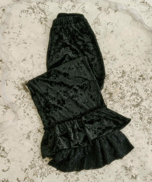 kutir（クティール）の「【クティールとレトロ】レースドッキングベロアパンツ（その他パンツ・レディース・ブラック/ベージュ/アイボリー/ブラック系その他・FREE）」の18枚目の写真