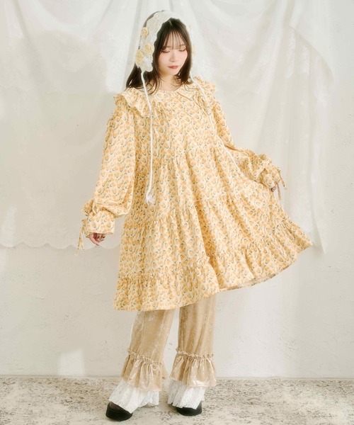 kutir（クティール）の「【クティールとレトロ】レースドッキングベロアパンツ（その他パンツ・レディース・ブラック/ベージュ/アイボリー/ブラック系その他・FREE）」の11枚目の写真