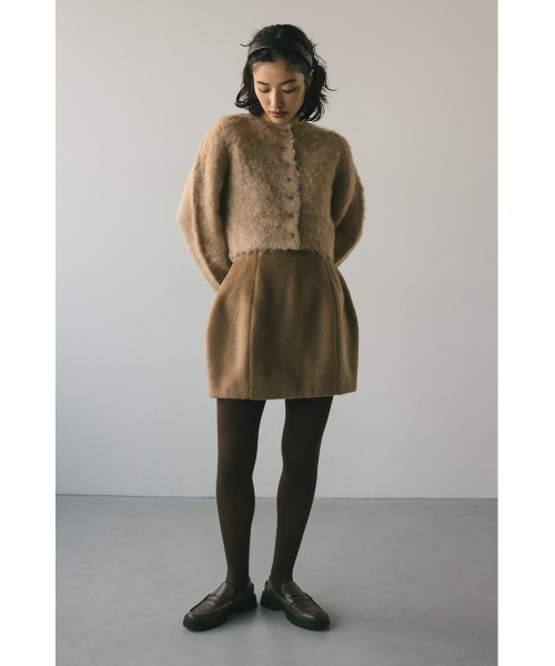 STYLEMIXER（スタイルミキサー）の「ヘアリーショートニットカーデ（カーディガン/ボレロ・レディース・ベージュ/ブルー/グレー・FREE）」の17枚目の写真