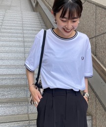 FRED PERRY | [FRED PERRY/フレッドペリー] ツインティップライン ワンポイントロゴ刺繍Tシャツ M1588(Tシャツ/カットソー)