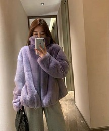 ジャケット/アウター（パープル/紫色系・フェイクファー）ファッション