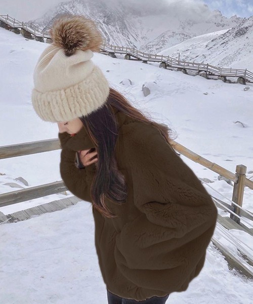 HALEY PESCA(ヘーリーペスカ)の「HALEY PESCA/もこもこボリューム フェイクファーコート(その他アウター・レディース・ホワイト/ブラウン/ピンク/パープル/ダークブラウン・FREE)」の10枚目の写真