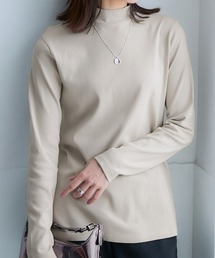 nissen | ＵＶカット綿１００％フライス素材ハイネックフレアチュニックTシャツ(Tシャツ/カットソー)