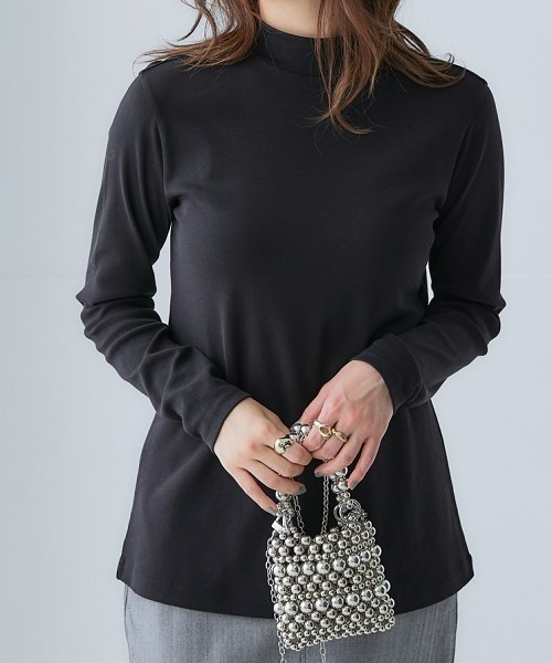 nissen（ニッセン）の「ＵＶカット綿１００％フライス素材ハイネックフレアチュニックTシャツ（Tシャツ/カットソー・レディース・ミント/ラベンダー/チャコール/グリーン/カーキ/ワイン/グリーン系その他/オフホワイト/ブルー/ブラック/ライトグレー・M/S/LL/L/3L）」の13枚目の写真