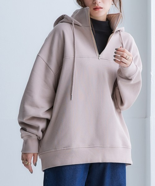 nissen（ニッセン）の「ＵＶカット綿１００％フライス素材ハイネックフレアチュニックTシャツ（Tシャツ/カットソー・レディース・ミント/ラベンダー/チャコール/グリーン/カーキ/ワイン/グリーン系その他/オフホワイト/ブルー/ブラック/ライトグレー・M/S/LL/L/3L）」の16枚目の写真