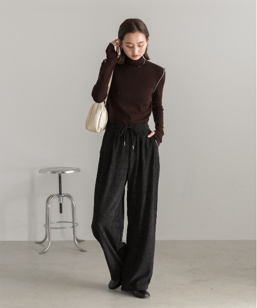 ad thie（アドティエ）の「コーデュロイ ワイドパンツ（その他パンツ・レディース・ブラック/ブラウン・FREE）」の6枚目の写真