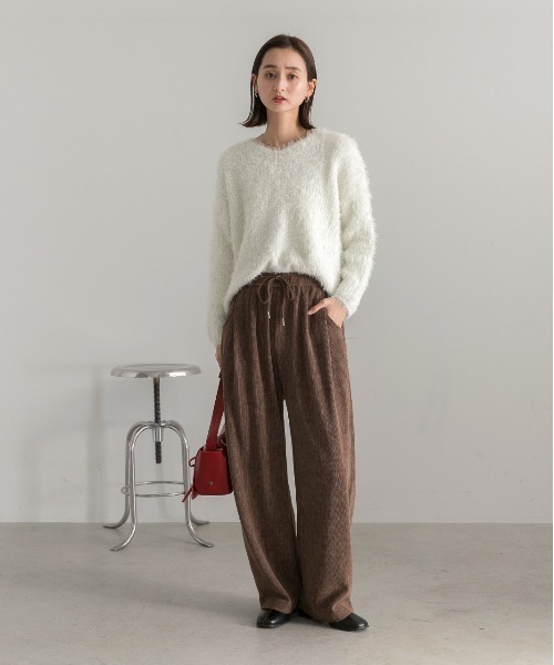 ad thie（アドティエ）の「コーデュロイ ワイドパンツ（その他パンツ・レディース・ブラック/ブラウン・FREE）」の8枚目の写真