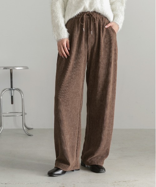 ad thie（アドティエ）の「コーデュロイ ワイドパンツ（その他パンツ・レディース・ブラック/ブラウン・FREE）」の10枚目の写真