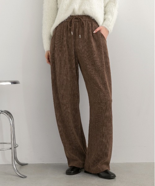 ad thie（アドティエ）の「コーデュロイ ワイドパンツ（その他パンツ・レディース・ブラック/ブラウン・FREE）」の13枚目の写真