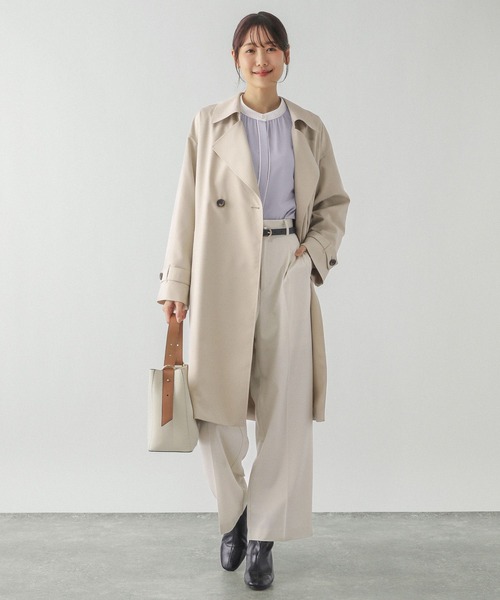 GLOBAL WORK(グローバルワーク)の「お手入れらくらくパイピングブラウス/133611(シャツ/ブラウス・レディース・グレイッシュベージュ/ラベンダー/オフホワイト/ホワイト系その他/グレイッシュブルー・MEDIUM/LARGE/SMALL/X-LARGE)」の6枚目の写真
