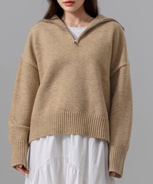 DAY CLOSET | レディース 長袖2WAYハーフジップ/ハイネックリブニットトップス(ニット/セーター)