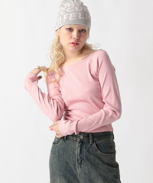 FOREVER 21(フォーエバー トゥエンティーワン)の「【2025SS】ボートネックロングTシャツ(Tシャツ/カットソー・レディース・ブラック×ホワイト/ピンク/ブラック/オフホワイト・SMALL/MEDIUM)」の8枚目の写真