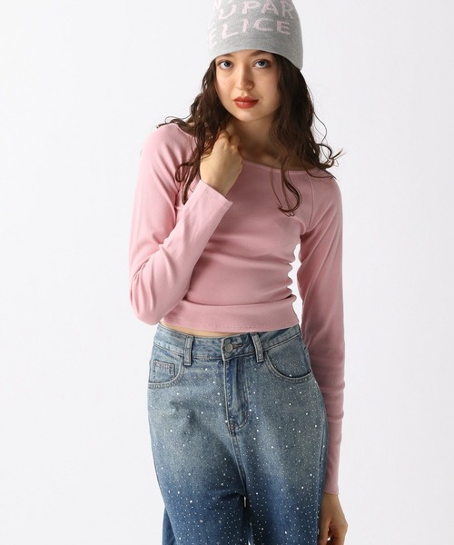 FOREVER 21(フォーエバー トゥエンティーワン)の「【2025SS】ボートネックロングTシャツ(Tシャツ/カットソー・レディース・ブラック×ホワイト/ピンク/ブラック/オフホワイト・SMALL/MEDIUM)」の13枚目の写真