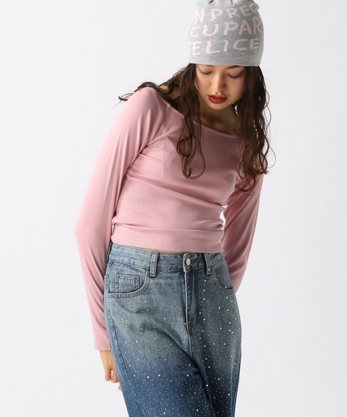 FOREVER 21(フォーエバー トゥエンティーワン)の「【2025SS】ボートネックロングTシャツ(Tシャツ/カットソー・レディース・ブラック×ホワイト/ピンク/ブラック/オフホワイト・SMALL/MEDIUM)」の14枚目の写真