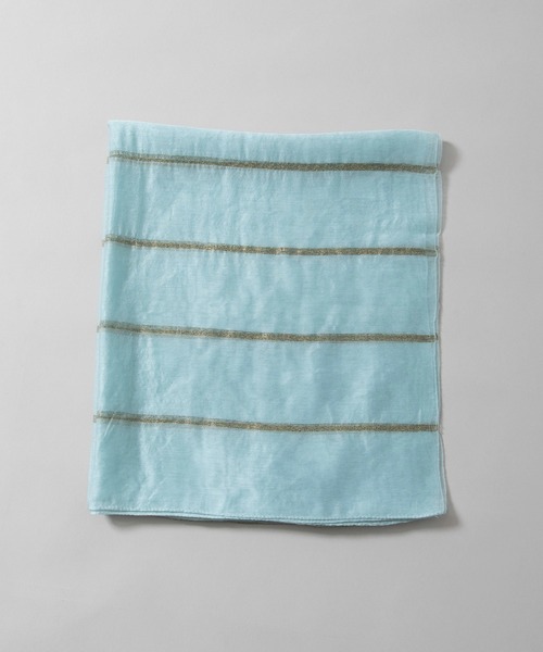 Munich(ミューニック)の「シルクミックスストライプストール(ストール/ショール・レディース・ベージュ/ホワイト/ミント/グレー・FREE)」の5枚目の写真