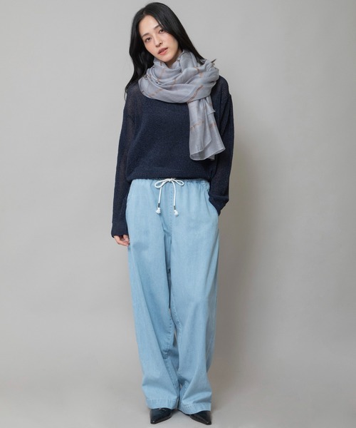 Munich(ミューニック)の「シルクミックスストライプストール(ストール/ショール・レディース・ベージュ/ホワイト/ミント/グレー・FREE)」の20枚目の写真