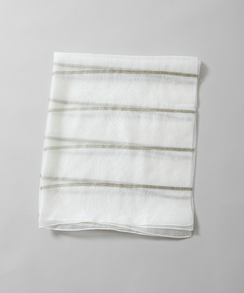 Munich(ミューニック)の「シルクミックスストライプストール(ストール/ショール・レディース・ベージュ/ホワイト/ミント/グレー・FREE)」の12枚目の写真