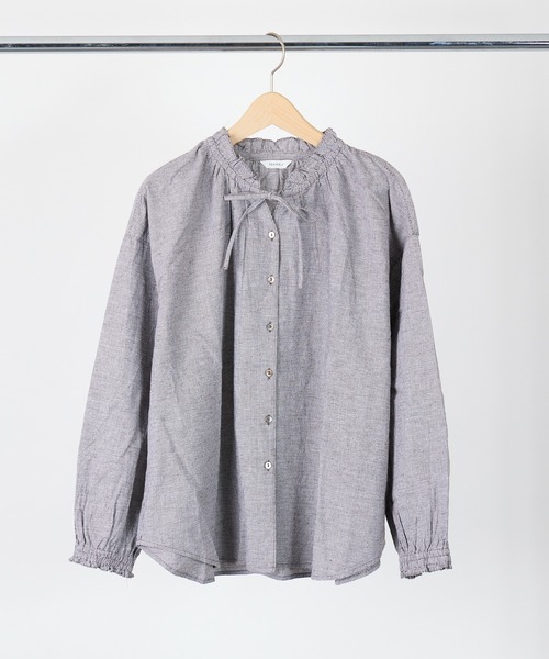 HEAVENLY リネンノーカラーブラウス（【美品】 ヘブンリー