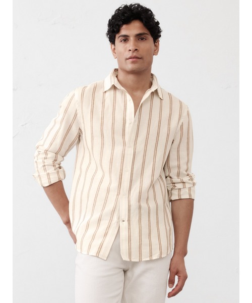 BANANA REPUBLIC FACTORY STORE(バナナリパブリック ファクトリーストア)の「BANANA REPUBLIC FACTORY STORE リネンブレンドシャツ(シャツ/ブラウス・メンズ・グリーン/ピンク/ブラウン/ホワイト/ホワイト×ブラック/ライトブルー/ベージュ/ストライプ・XL/L/M/S)」の8枚目の写真