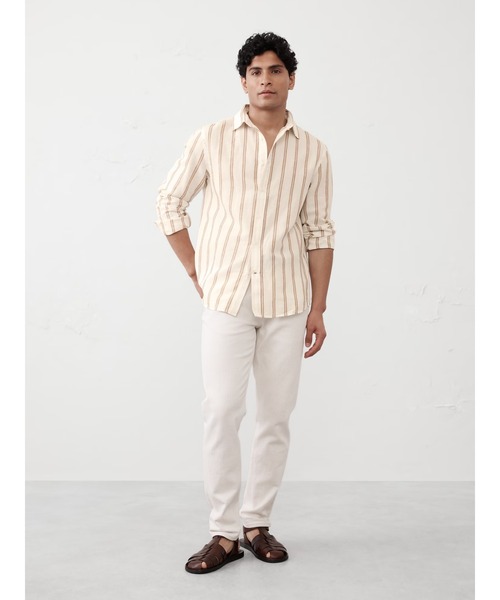 BANANA REPUBLIC FACTORY STORE(バナナリパブリック ファクトリーストア)の「BANANA REPUBLIC FACTORY STORE リネンブレンドシャツ(シャツ/ブラウス・メンズ・グリーン/ピンク/ブラウン/ホワイト/ホワイト×ブラック/ライトブルー/ベージュ/ストライプ・XL/L/M/S)」の10枚目の写真