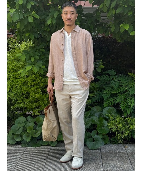 BANANA REPUBLIC FACTORY STORE(バナナリパブリック ファクトリーストア)の「BANANA REPUBLIC FACTORY STORE リネンブレンドシャツ(シャツ/ブラウス・メンズ・グリーン/ピンク/ブラウン/ホワイト/ホワイト×ブラック/ライトブルー/ベージュ/ストライプ・XL/L/M/S)」の14枚目の写真