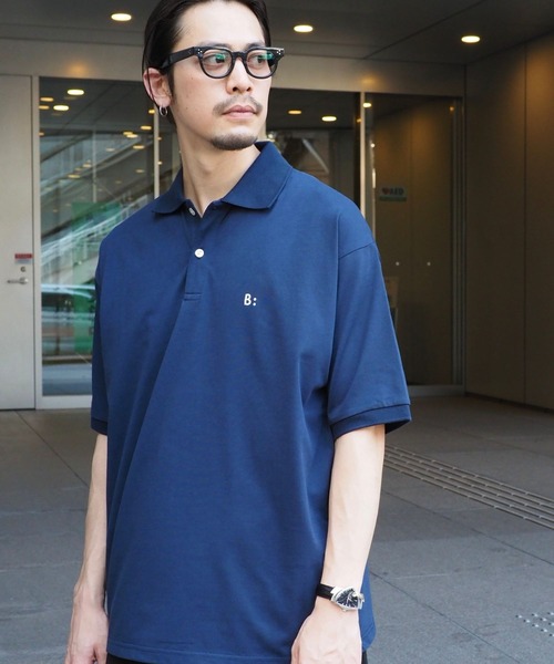 B:MING by BEAMS ネイビー ポロシャツ M B：MING by BEAMS ポロシャツ 「ビジカジ対応」 吸水速乾 UV