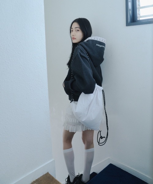 Smyeon(スミョン)の「Wing motif knapsack/羽モチーフナップザック(バックパック/リュック・レディース・ライトブルー/ライトグリーン/ホワイト・FREE)」の19枚目の写真