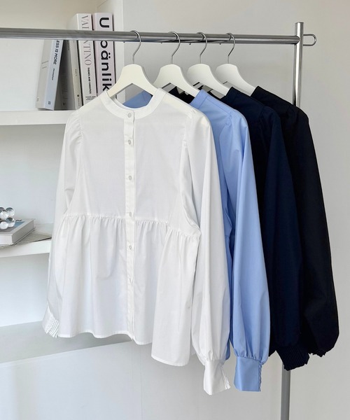 【セール】2wayシアーペプラムシャツブラウス（シャツ/ブラウス）｜andme（アンドミー）