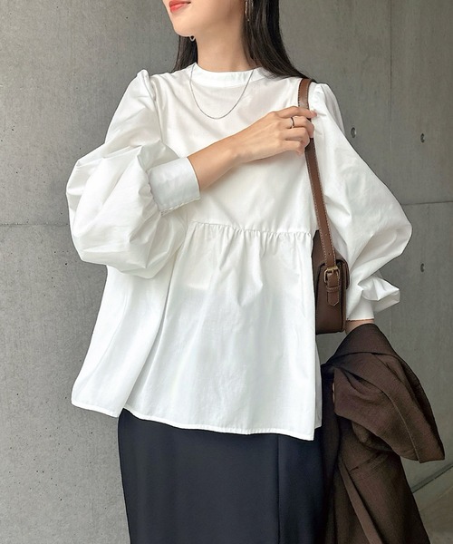 andme（アンドミー）の「2wayシアーペプラムシャツブラウス（シャツ/ブラウス・レディース・ブラック/サックスブルー/オフホワイト/ネイビー・M）」の21枚目の写真