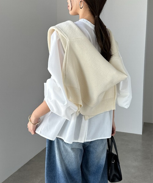 【セール】2wayシアーペプラムシャツブラウス（シャツ/ブラウス）｜andme（アンドミー）