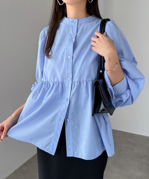 【セール】2wayシアーペプラムシャツブラウス（シャツ/ブラウス）｜andme（アンドミー）