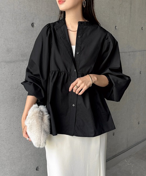 セール】2wayシアーペプラムシャツブラウス（シャツ/ブラウス）｜andme