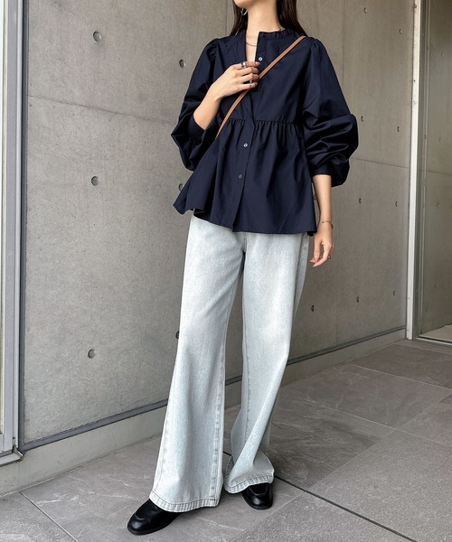 andme（アンドミー）の「2wayシアーペプラムシャツブラウス（シャツ/ブラウス・レディース・ブラック/サックスブルー/オフホワイト/ネイビー・M）」の19枚目の写真