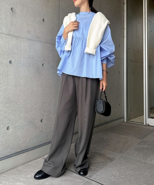 andme（アンドミー）の「2wayシアーペプラムシャツブラウス（シャツ/ブラウス・レディース・ブラック/サックスブルー/オフホワイト/ネイビー・M）」の12枚目の写真