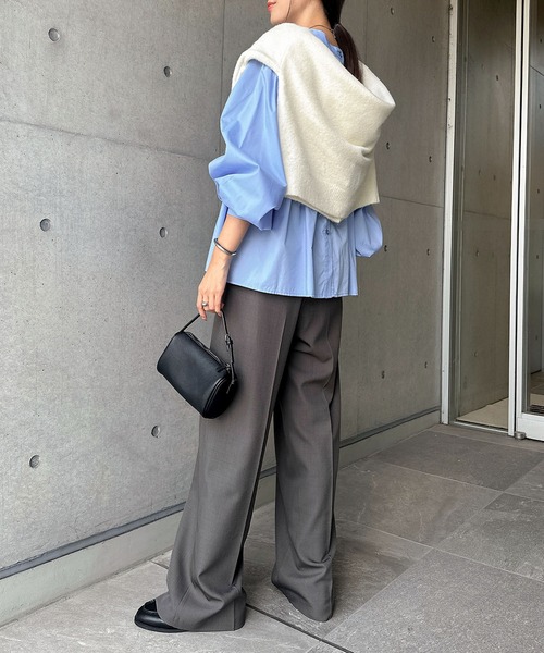 andme（アンドミー）の「2wayシアーペプラムシャツブラウス（シャツ/ブラウス・レディース・ブラック/サックスブルー/オフホワイト/ネイビー・M）」の13枚目の写真