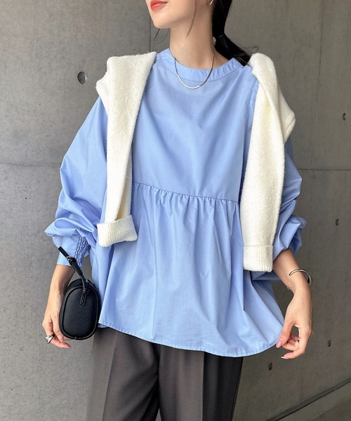 【セール】2wayシアーペプラムシャツブラウス（シャツ/ブラウス）｜andme（アンドミー）