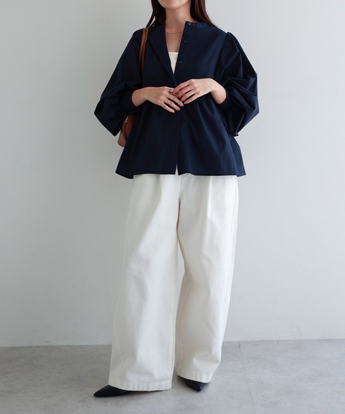 【セール】2wayシアーペプラムシャツブラウス（シャツ/ブラウス）｜andme（アンドミー）